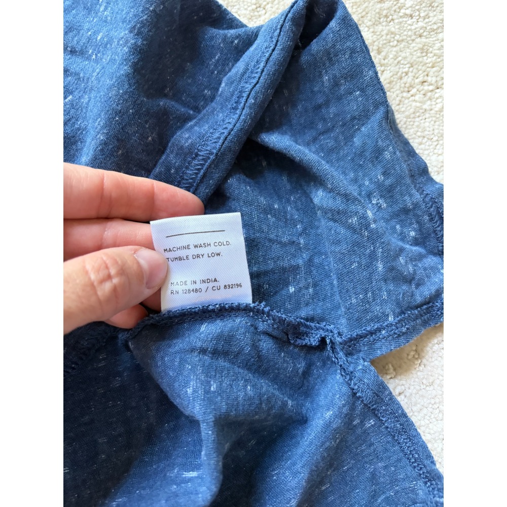 Pact T-Shirt Dress M Blue Organic Cotton Slub Knit Minimalist Coastal Casual - Picture 6 of 6